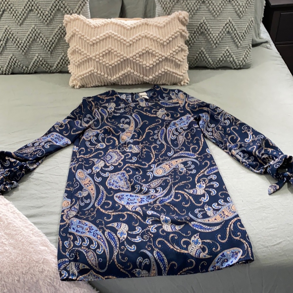 Never worn,paisley long sleeve dress